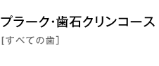 プラーク・歯石クリンコース（すべての歯）